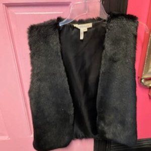 BCBG Generation Black Fur Vest